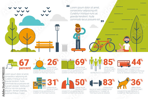 Park concept Infographic icons and elements