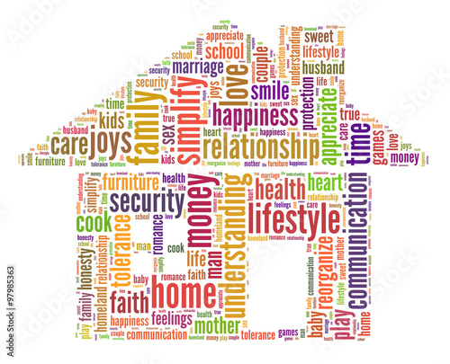 Home and family word cloud concept