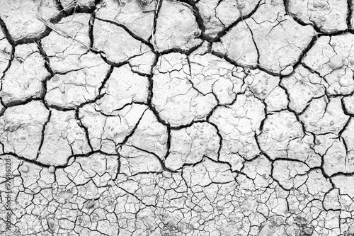 Dry soil by drought