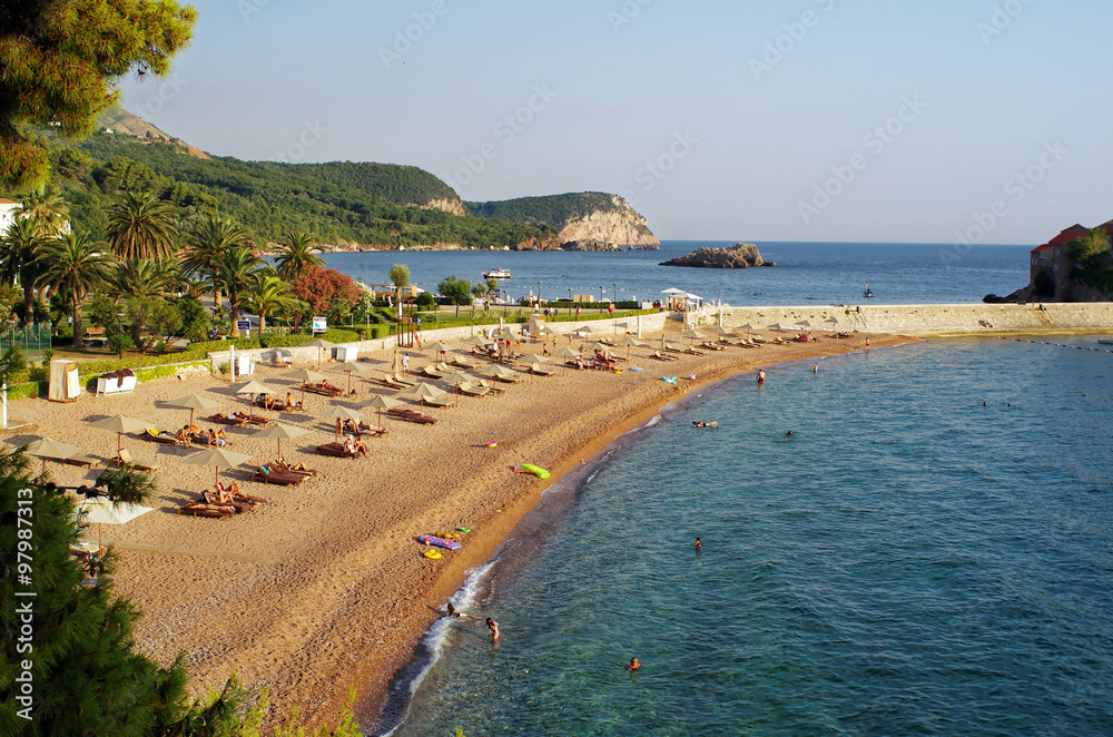 Beach at Sveti Stefan, Montenegro