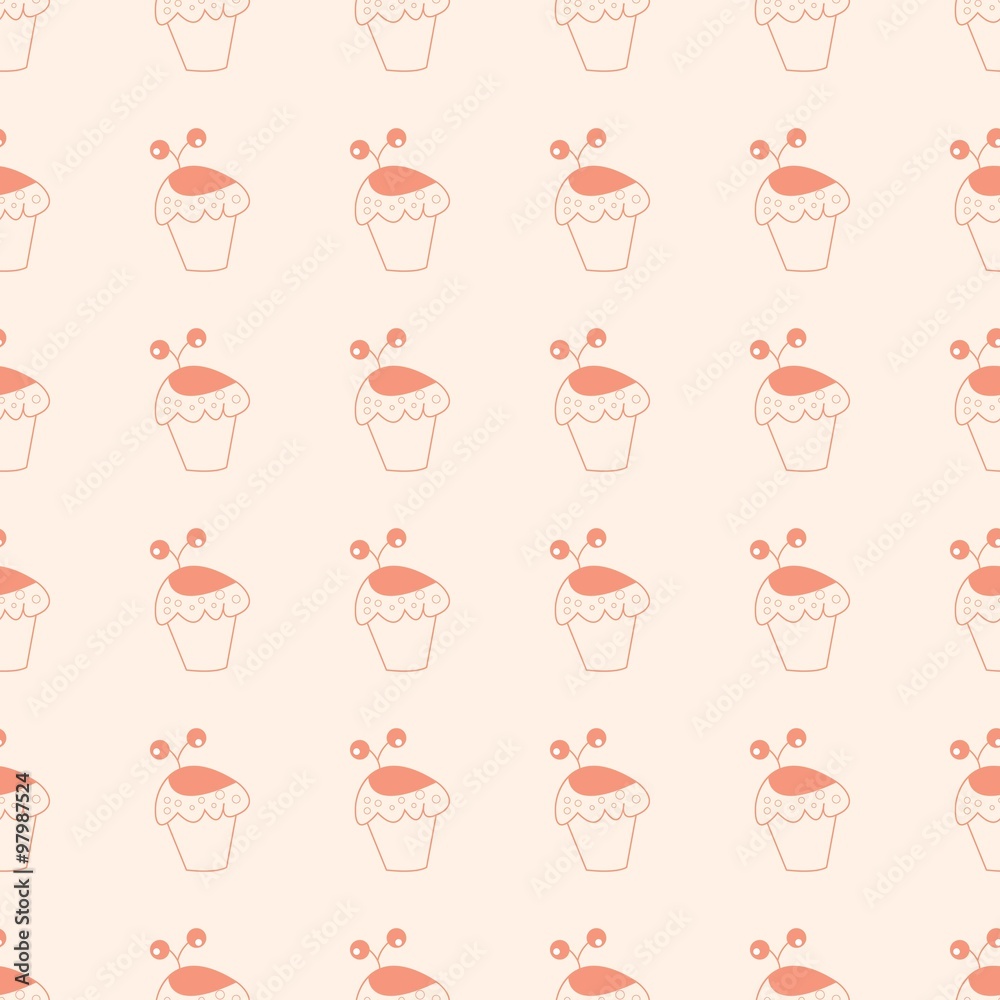 Valentine's day seamless pattern with cakes. Vector illustration Valentine's day seamless pattern with cakes. Vector illustration