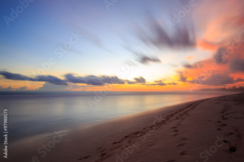 Beautiful sunrise at the beach in the tropics