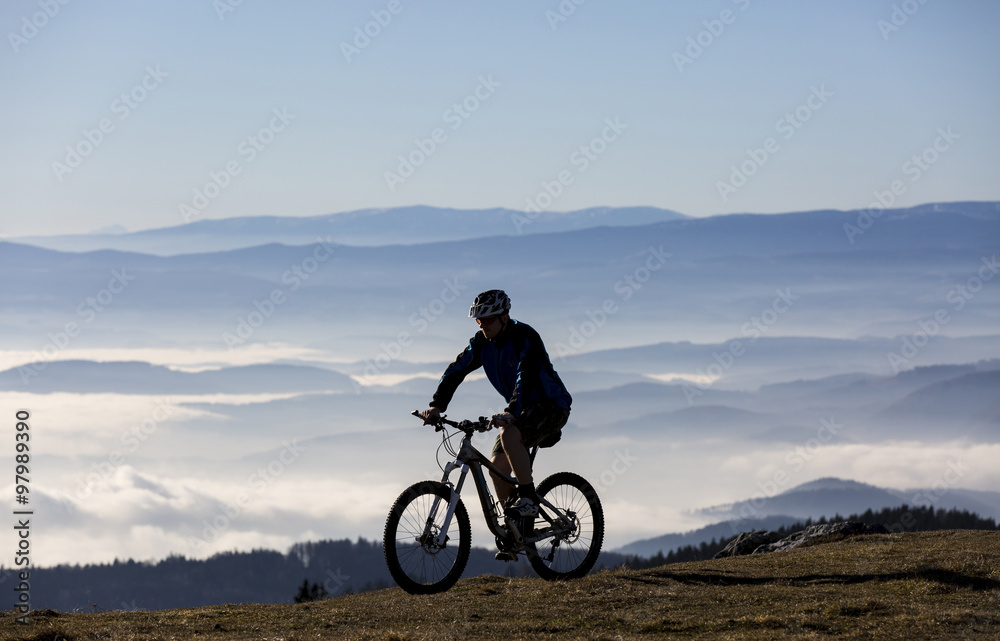 Fototapeta premium rowerzystów górskich w styrii w austrii