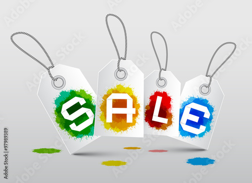 Sale Labels with Splashes - Blots Vector