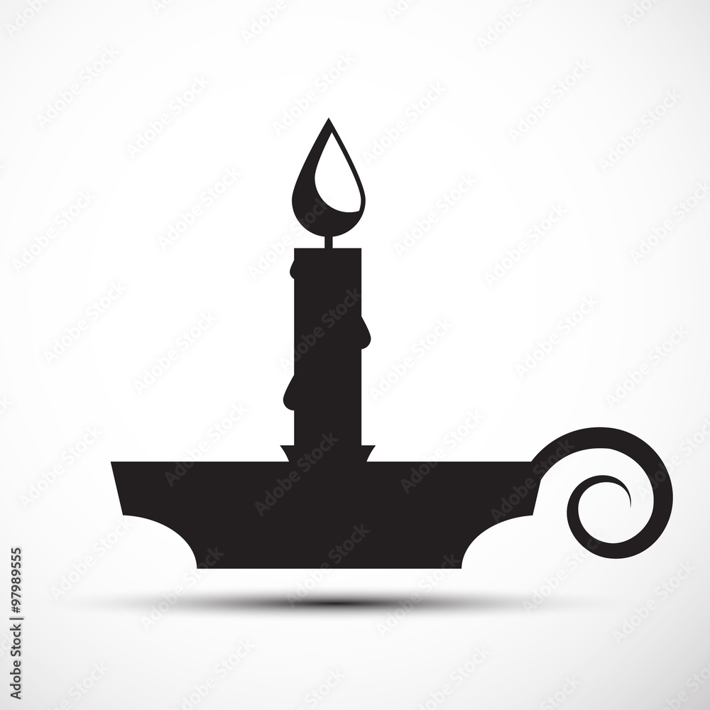 Obraz premium Lit Candle - Candlestick Vector Icon