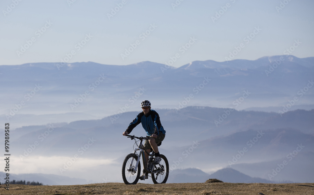 Fototapeta premium mountainbiker in der steiermark,österreich