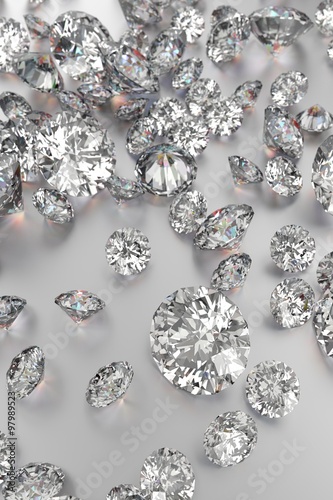 Luxury diamonds on white backgrounds #97989523