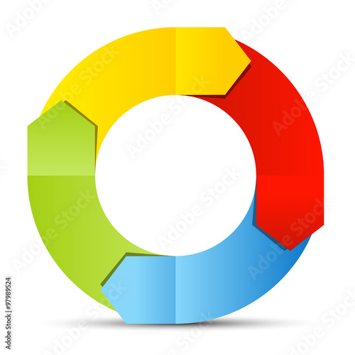 Free Download Colorful Vector Paper Circle Endless Arrows Isolated on White Background - GFXLoad