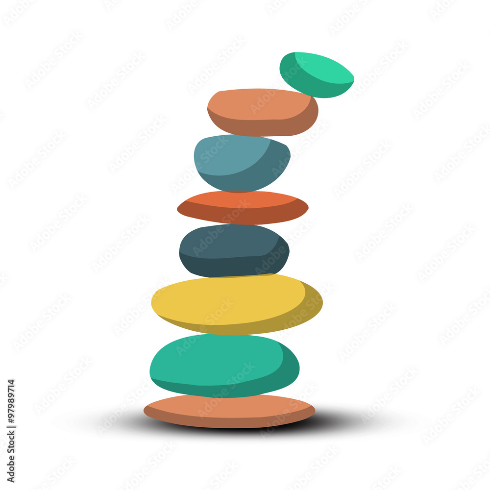 Stones - Pebbles Heap Retro Vector Illustration Stones - Pebbles Heap Retro Vector Illustration