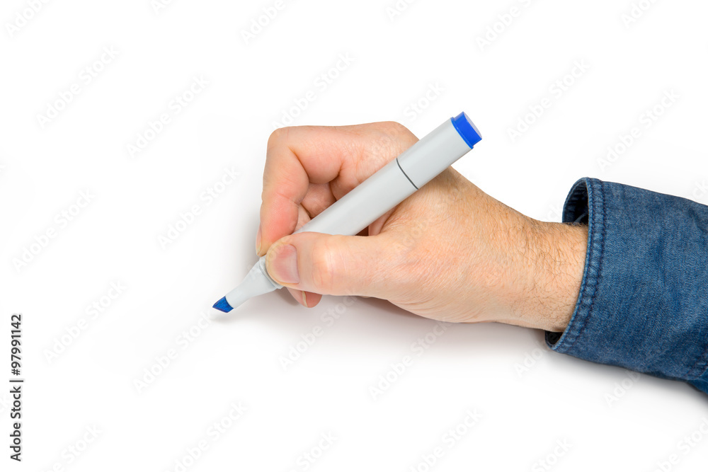 hand with felt pen hand with felt pen