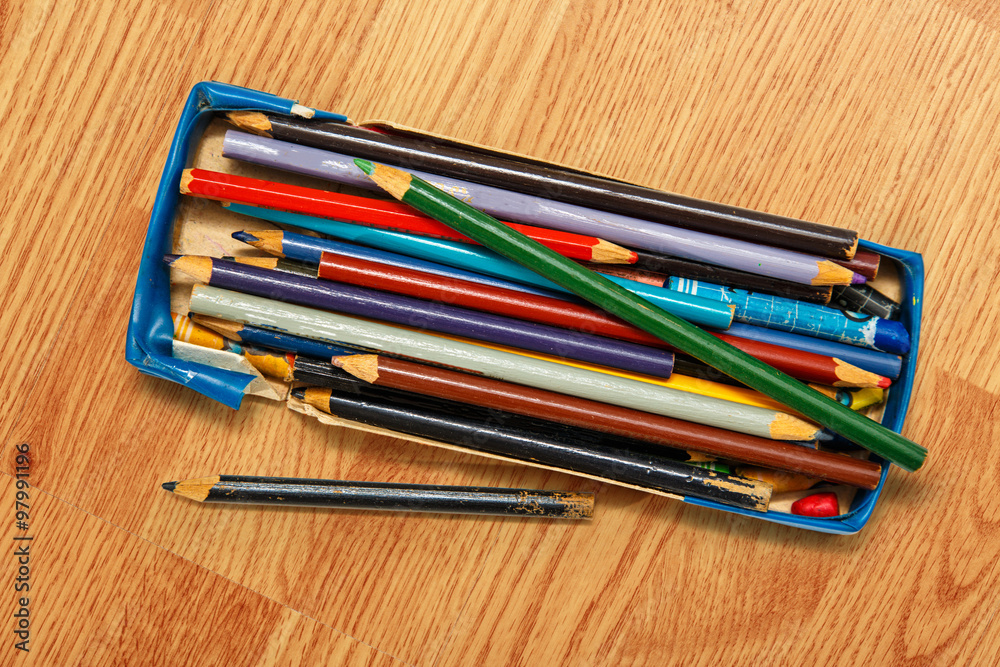 Color pencils in a box Color pencils in a box