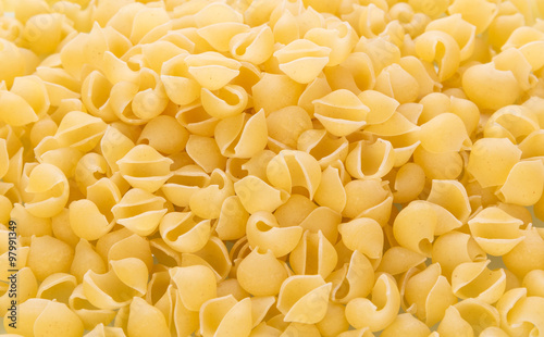 The texture of raw macaroni closeup
