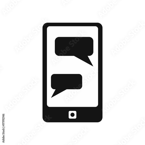 Messages on phone simple icon