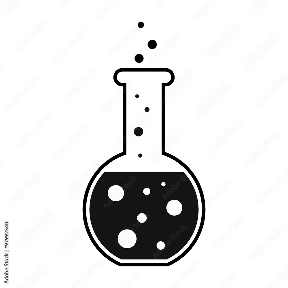Flask with liquid simple icon Flask with liquid simple icon