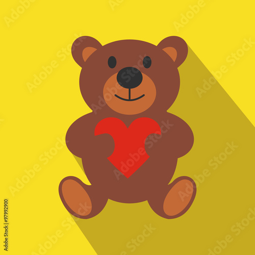 Teddy bear flat icon
