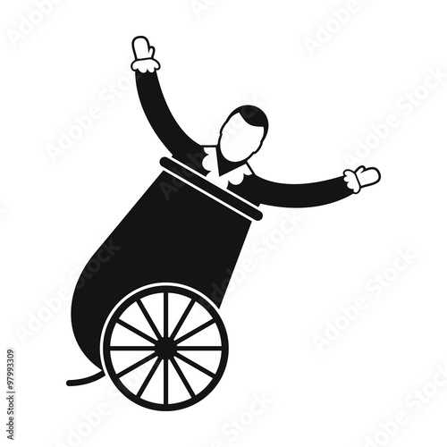 Circus man in cannon simple icon
