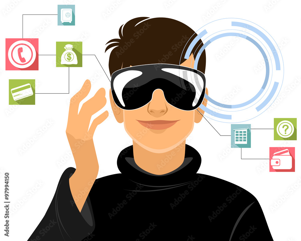 Boy in virtual reality glasses Boy in virtual reality glasses