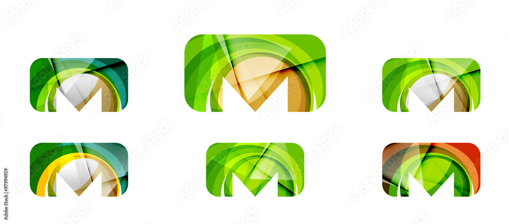 Obraz premium Set of abstract email icon, business logotype concepts, clean modern geometric design