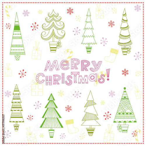 Christmas background with fir trees