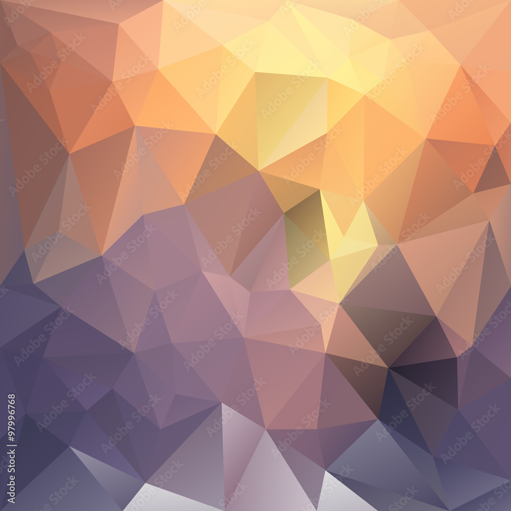 Obraz premium vector polygon background with irregular tessellations pattern - triangular geometric design in sundown color