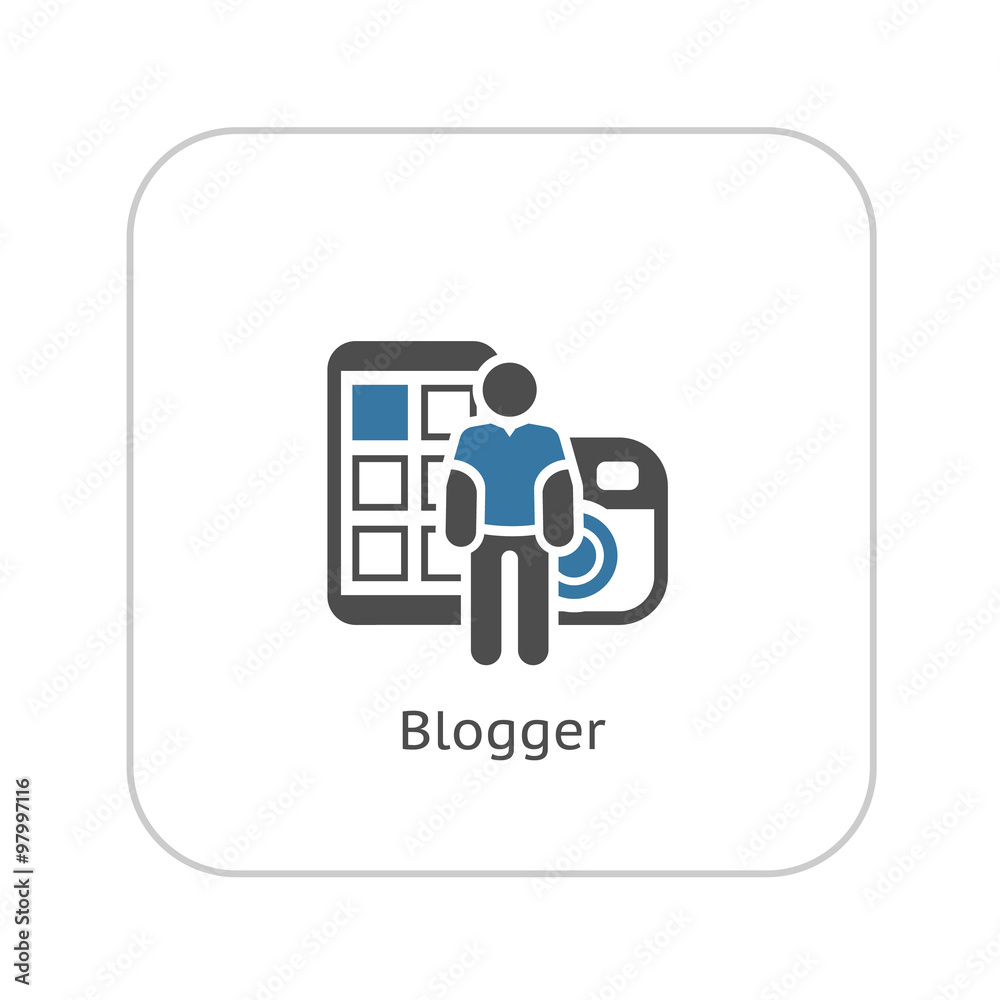Blogger Icon. Flat Design. Blogger Icon. Flat Design.