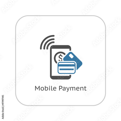 Mobile Payment  Icon. Flat Design.