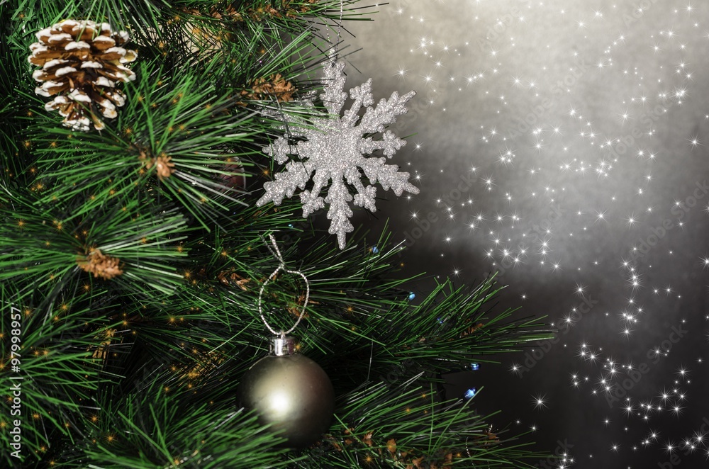 Fototapeta premium Decorated Christmas tree