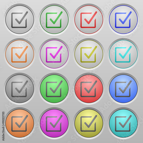 Checked box plastic sunk buttons