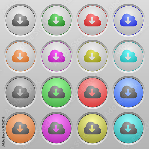 Cloud download plastic sunk buttons