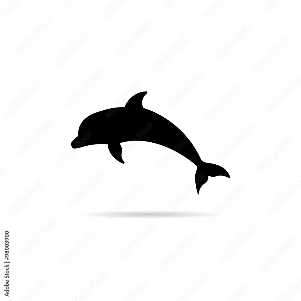 Icon silhouette dolphin. Icon silhouette dolphin.