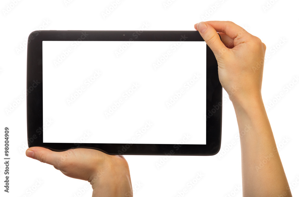 Hands using tablet pc Hands using tablet pc