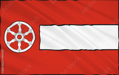 Flag of Erfurt is the capital city of Thuringia and the main cit photo
