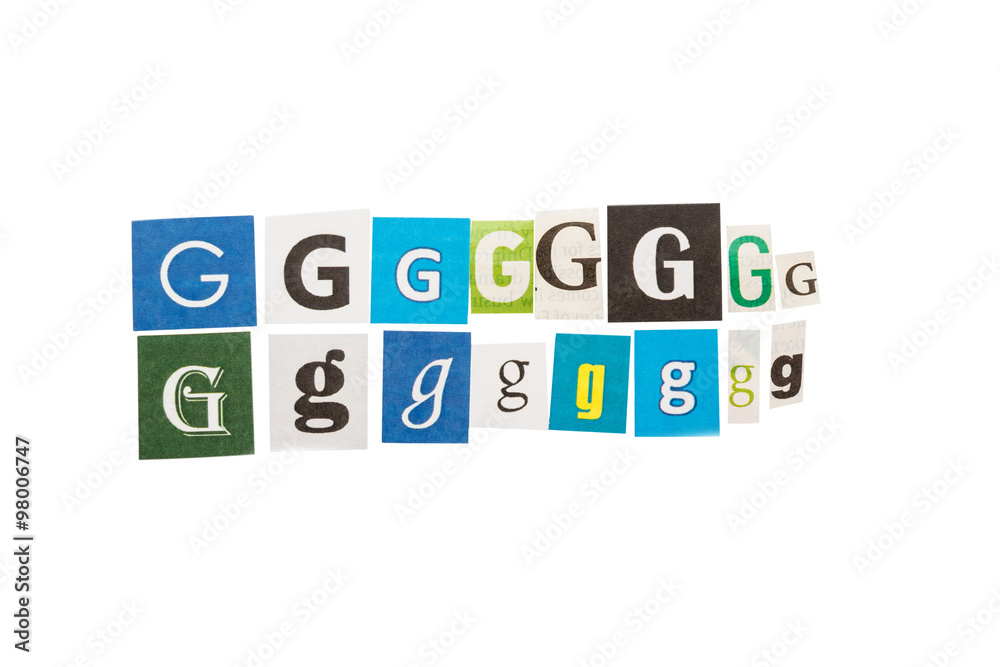 G inscription letters set G inscription letters set