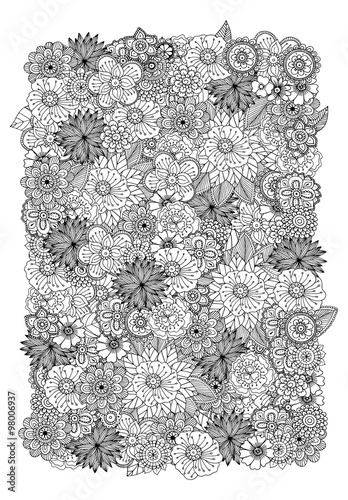 Hand drawn zentangle doodle illustration for adult coloring books