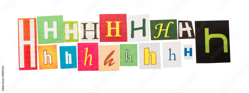 H inscription letters set H inscription letters set