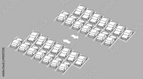 Car park full with arrow on road black and white color on gray b