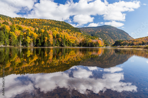 Colorful Autumn landscape and reflection in New Hampshire