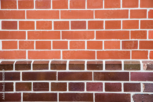 Old red and brown brick wall