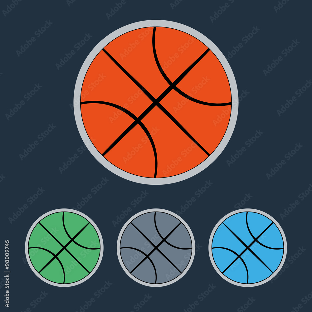 Basketball Balls Icons Set