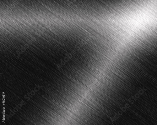 Metal background or texture of brushed steel plate with reflection