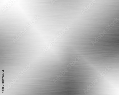 Metal background or texture of brushed steel plate with reflection