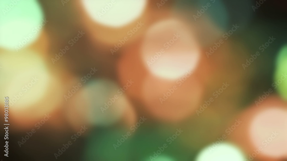 Colorful holiday moving bokeh light