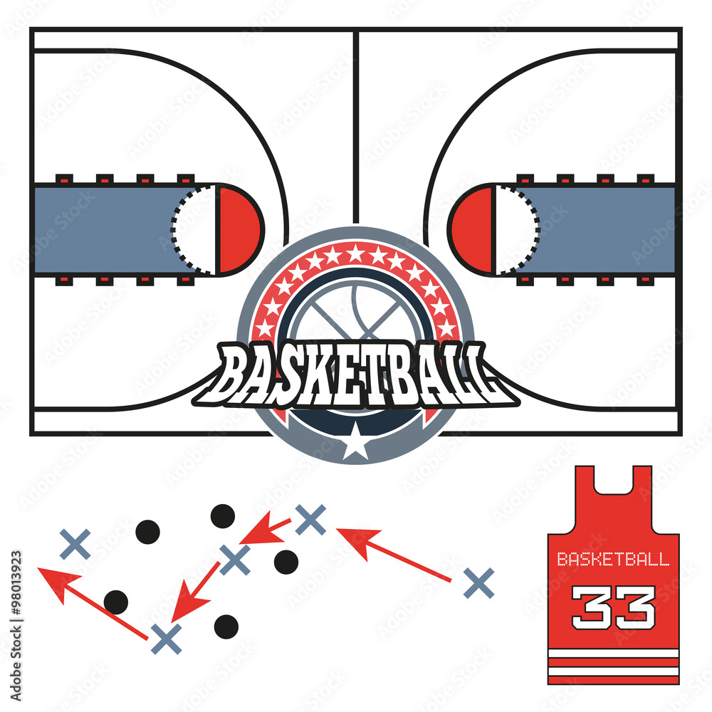 Basketball Game Strategy Illustration Basketball Game Strategy Illustration