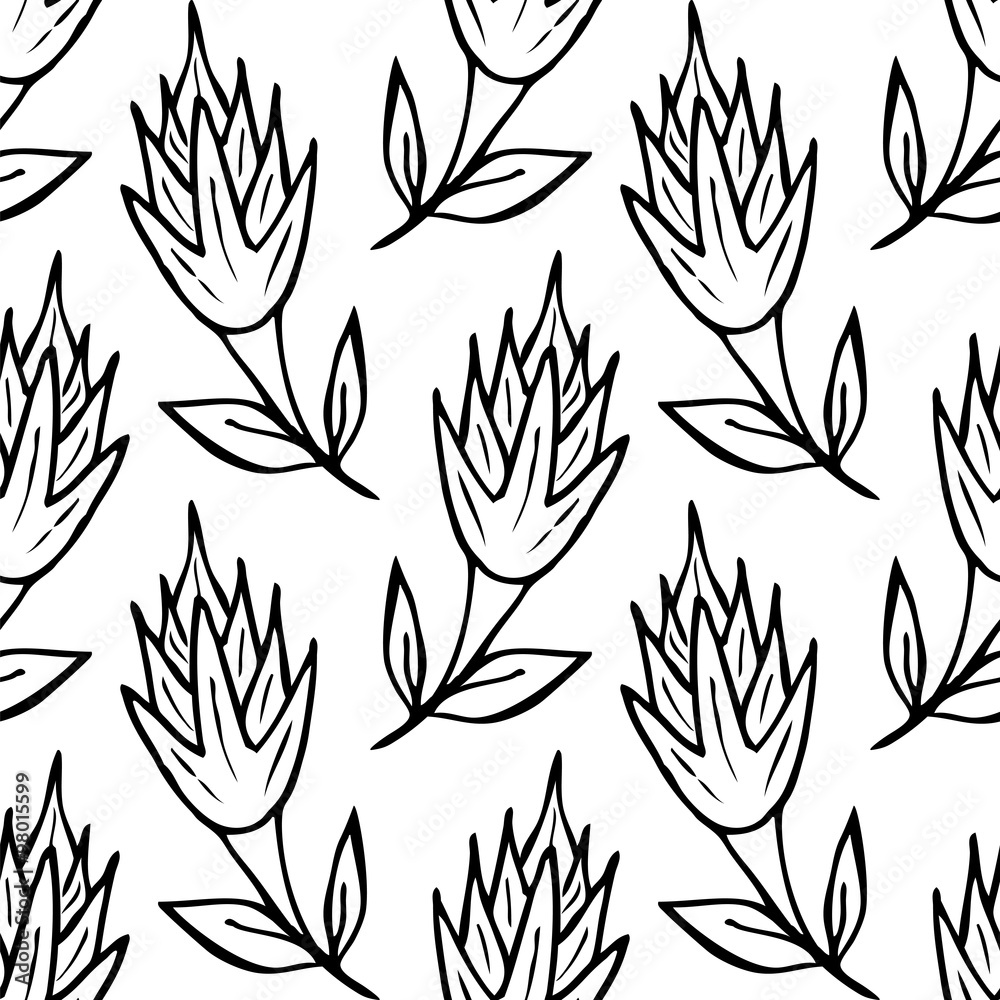 Naklejka premium seamless pattern with succulent