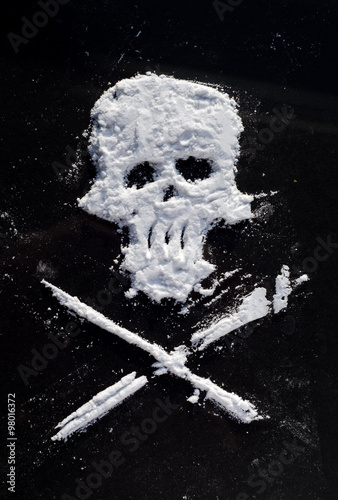Symbol Drugs Skull of Cocaine