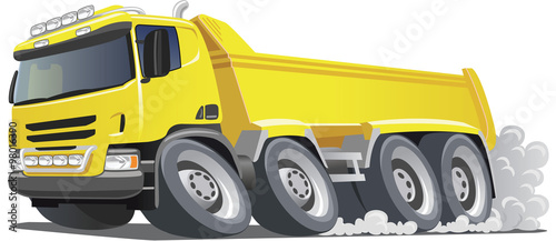 Yellow Dump Truck with space for logo