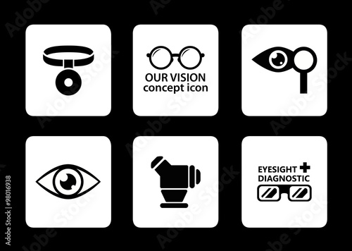 optician icons set