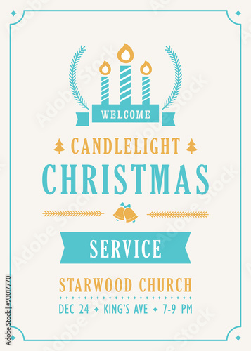 Christmas Candlelight Service Church Invitation