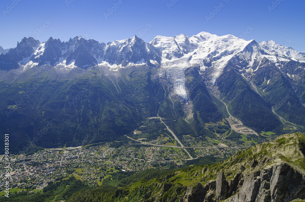 Naklejka premium Luftaufnahme Chamonix-MONT BLANC - König von Europa