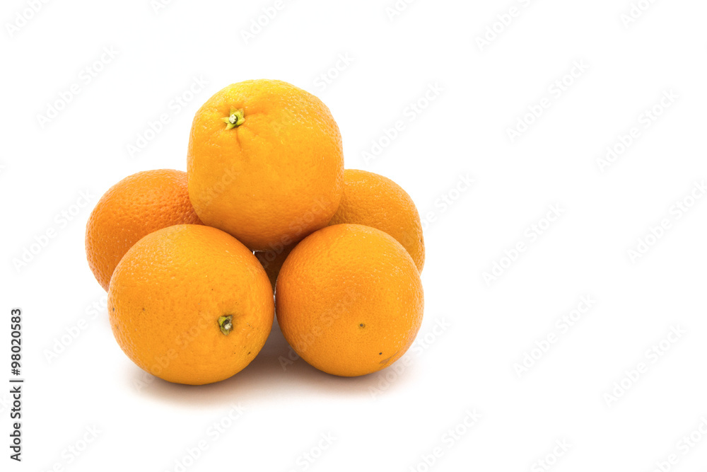 Stack of Oranges fruit isolated on white background Stack of Oranges fruit isolated on white background